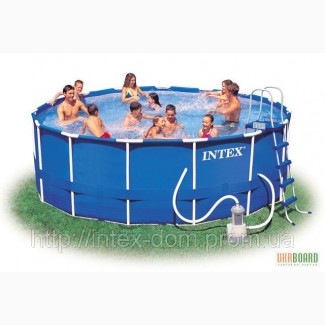 Каркасный бассейн Intex Metal Frame Pool 56946 Интекс 457 х 122 см + насос-фильтр, лестниц