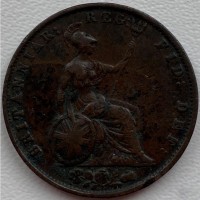 Англия 1/2 пенни 1853 год е279 СОСТОЯНИЕ