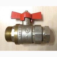 Кран шаровый Brass 59 1#039;#039; дюйм DN25 Ду25, Valve J.G. с переходником