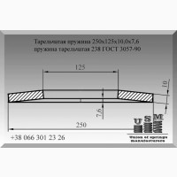 Тарельчатая пружина 250х125х10, 0х7, 6, пружина тарельчатая 238 ГОСТ 3057-90