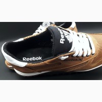 Кожаные кроссовки reebok model r-8 рыжие перфорация