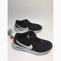 Кроссовки nike оригинал на липучках черные пенка натуральная кожа сетка р.31, 5 (20, 5)