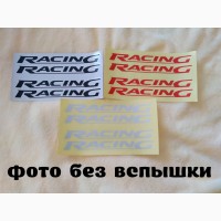 Наклейки на ручки, дворники, двери, Racing Черная, Красная и Белая светоотражающая 4 шт