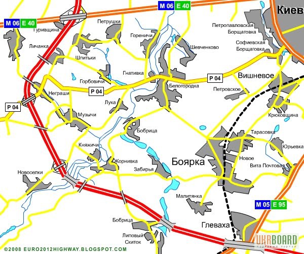 Карта боярки киевская область