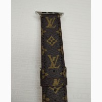 Ремешок Луи Витон Louis Vuitton для Apple Watch 45/44/42 эко-кожа реплика Буквы Brown