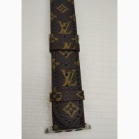 Ремешок Луи Витон Louis Vuitton для Apple Watch 45/44/42 эко-кожа реплика Буквы Brown