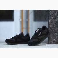 Кроссовки Reebok CL Leather Suede Black Черные мужские