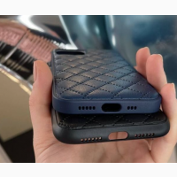 Чехол iPhone Quilted Leather Case iPhone XS Max X/Xs чорний еко-шкіра шалено мяка приємна