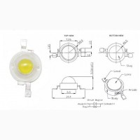 Светодиод для фонарика, подсветки на 1 Вт.1 W