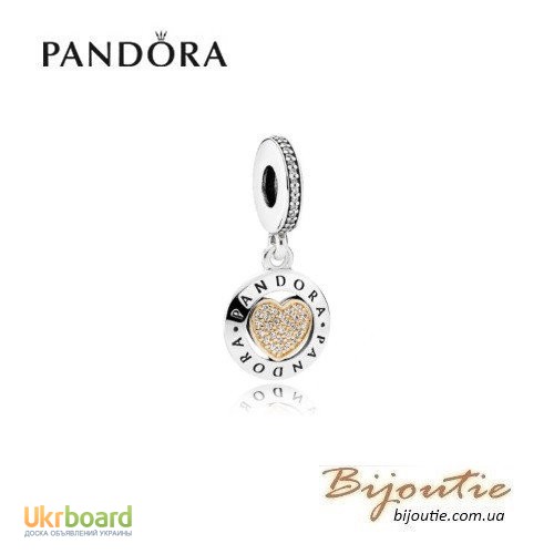 Шарм-подвеска PANDORA ― золотое сердце 792082CZ