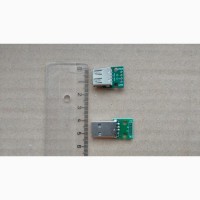 Разъем USB типа Б (папа) и Разъем USB типа A (мама) на плате