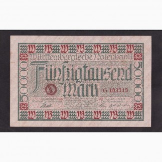 50 000 марок 1923г. Штутгарт. G 103315. Германия