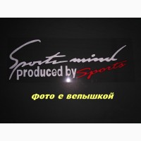 Наклейка на авто Sport mind produced by sports Белая с красным