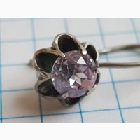 Серьга серебро 875, аметист