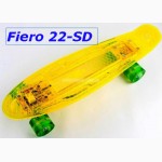 Скейт Penny Board 22-SD прозрачная светящаяся дека пенни лонгборд Cruiser Fish Line