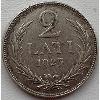 Латвия 2 Лат 1925 г Серебро, 27 мм, вес 10 г СОСТОЯНИЕ