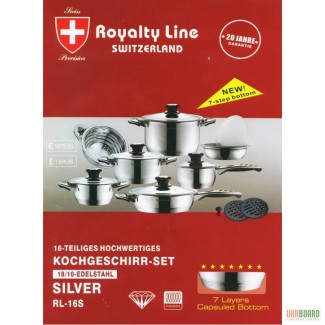 Набор кастрюль Royalty line Switzerland 16 предметов!