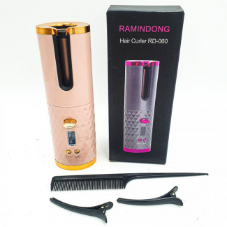 Плойка авто-бігуді для завивки волосся бездротовий Ramindong Hair curler. Колір рожевий