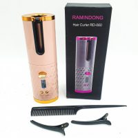 Плойка авто-бігуді для завивки волосся бездротовий Ramindong Hair curler. Колір рожевий