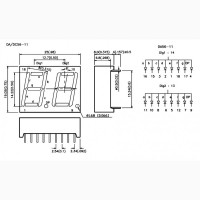 DA56-11GWA, 2-х разрядный индикатор зеленый