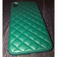 Чехол iPhone Quilted Leather Case iPhone XS Max X/Xs зеленый еко-шкіра шалено мяка