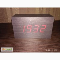 Настольные деревянные Часы Cube светодиодные Будильник в виде куба Настольные часы