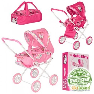 Коляска Hello Kitty для куклы, жел, демисез, 51 35 60см, люльк HK00025