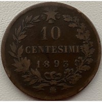 Италия 10 чентезимо 1893 год а206