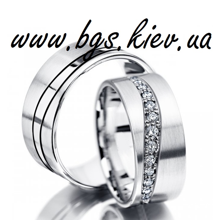 Фото 7. Обручальные кольца из белого золота с бриллиантами