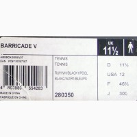 Кроссовки теннисные Barricade V. Размер 46, US 12, 30 см. Теннис. Корт