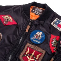 Бомбер Top Gun MA-1 Nylon Bomber Jacket with Patches (чорний)