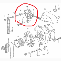 VAG 037903245, Кронштейн генератора Фольксваген PG, G60, оригінал