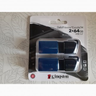 Флешка Kingston 2x64GB DataTraveler Exodia M Black/Blue USB 3.2 (DTXM/64GB-2P)