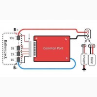 Плата защиты BMS 13S 30А с балансировкой датчик температуры для Li-ion батарей 48 В