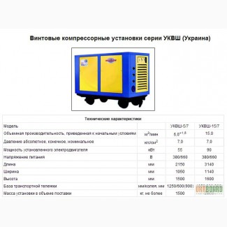 Запасные части для компрессора УКВШ