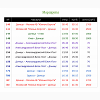 Пассажирские перевозки Донецк-Киев