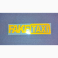 Наклейка на авто или мото FakeTaxi Жёлтая светоотражающая