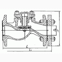 Клапан обратный подъемный фланцевый 16кч9п Ду 40