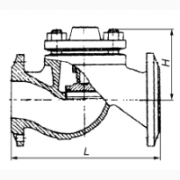 Клапан обратный подъемный фланцевый 16кч9п Ду 40