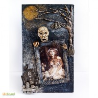 Фоторамка Happy Halloween ручная работа. Оригинальный подарок на Хэллоуин