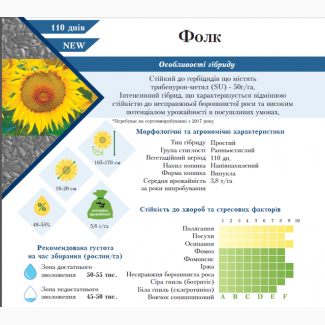 Насіння соняшнику Фолк SU (толерантний до гранстару)