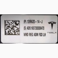 Стеклоподъемник передний левый Tesla model 3 1096620-14-J 1096620-14-J M3 I