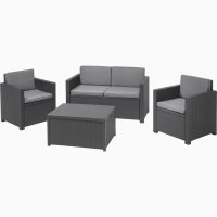 Голландська мебель из искусственного ротанга Monaco Set With Storage Table