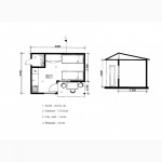 Домик 5 на 3.75м, веранда, кухня, комната, сан. узел
