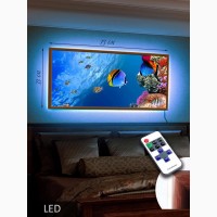 Картина с LED-подсветкой 33х73 см в рамке