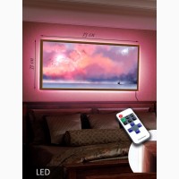 Картина с LED-подсветкой 33х73 см в рамке