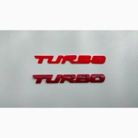 Наклейка на авто Turbo Красная Металлическая турбо не ржавеют