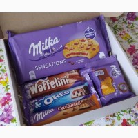 Сладкие подарочные боксы Milka Kinder Nutella супер подарок маме, девушке, подруге, сестре