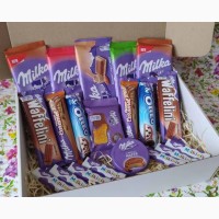 Сладкие подарочные боксы Milka Kinder Nutella супер подарок маме, девушке, подруге, сестре