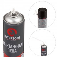 Піна монтажна, всесезонна, 500 мл / 500 г, 30+ л, трубка INTERTOOL FS-1150